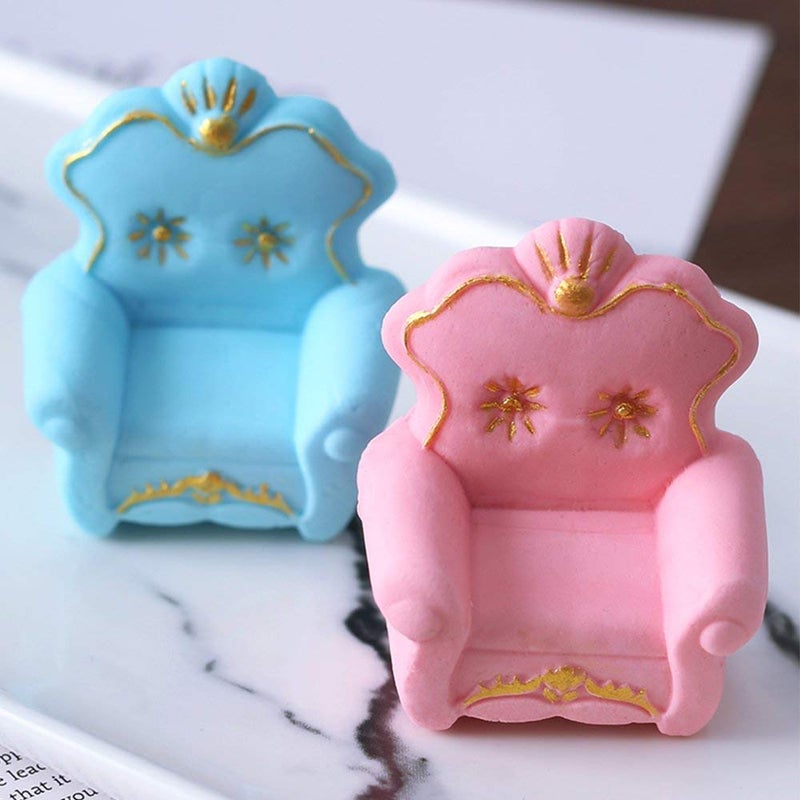 HiParty 3D Sofa Chair Silicone Mold European Style Furniture Cake Decorating Molds Fondant Cake Mould Chocolate Candy Gum Paste Soap Mould Kitchen Baking Moulds - Image 5